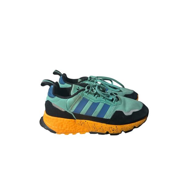 Adidas ZX 1K Boost-Seasonality Acid Mint Black GX6569 Size 7 Distressed - Picture 1 of 8